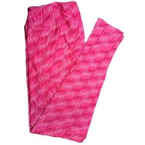 New LuLaRoe Red And Pink LOVE Caption Leggings Size Tall & Curvy TC (W 12-18)